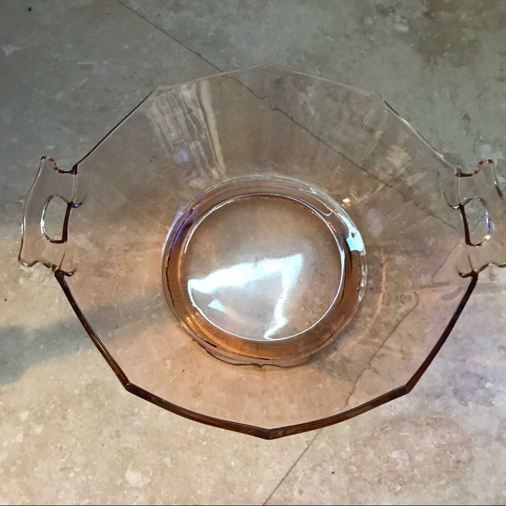 Pink Imperial Glass Hexagon Molly Bowl Dish Pink Depression Glass 1930’s